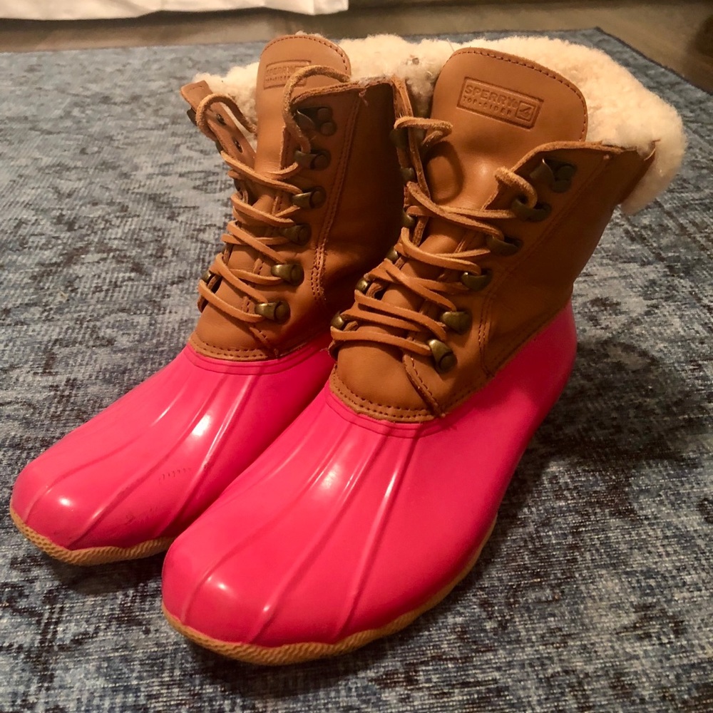 Pink Sperry Top Sider Duck Boots
